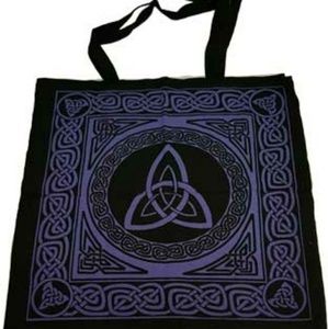 18" x 18" Triquetra purple/black tote bag